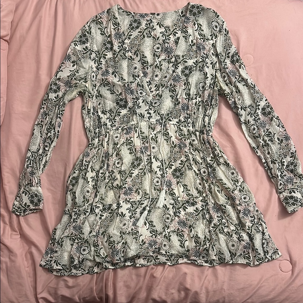 Free People Floral Long Sleeve Dress